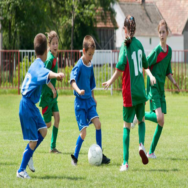 kids playing football